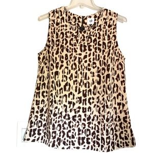 Cabi Ginger Leopard Bow 3070 Tank Top blouse S